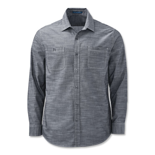 Men's Long-Sleeve Slub Chambray Shirt