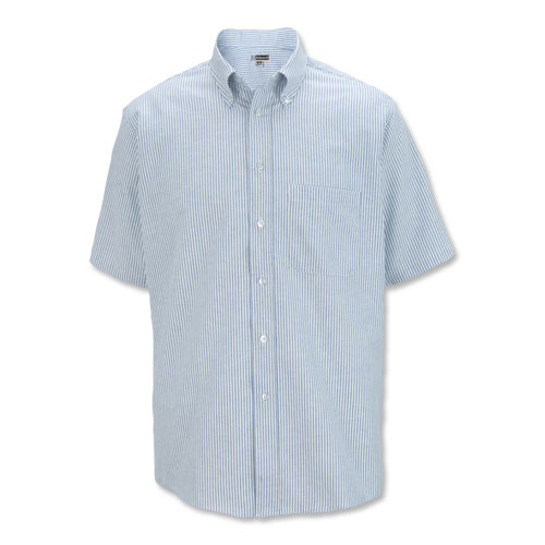 Men's Short-Sleeve Striped Oxford