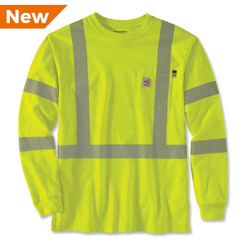 Carhartt&reg; FR High-Visibility Force Loose Fit Midweight Long-Sleeve Class 3 Pocket T-Shirt