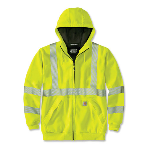 Carhartt&reg; High Visibility Class 3 Hooded Full-Zip Sweatshirt