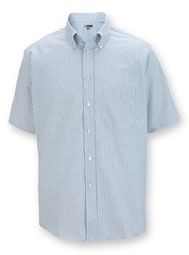 Men's Short-Sleeve Striped Oxford