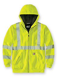 Carhartt&reg; High Visibility Class 3 Hooded Full-Zip Sweatshirt