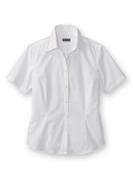 Van Heusen Women's Short-Sleeve Pinpoint Dress Shirt